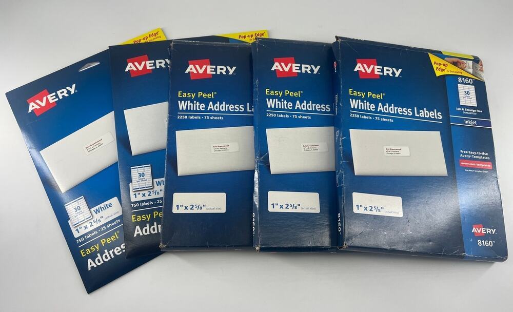 Avery Easy Peel White Labels White 8160 Office Supplies Business Mail Label